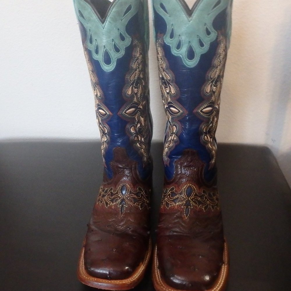 LUCCHESE AMBERLYN FULL QUILL OSTRICH WOMEN'S BOOTS